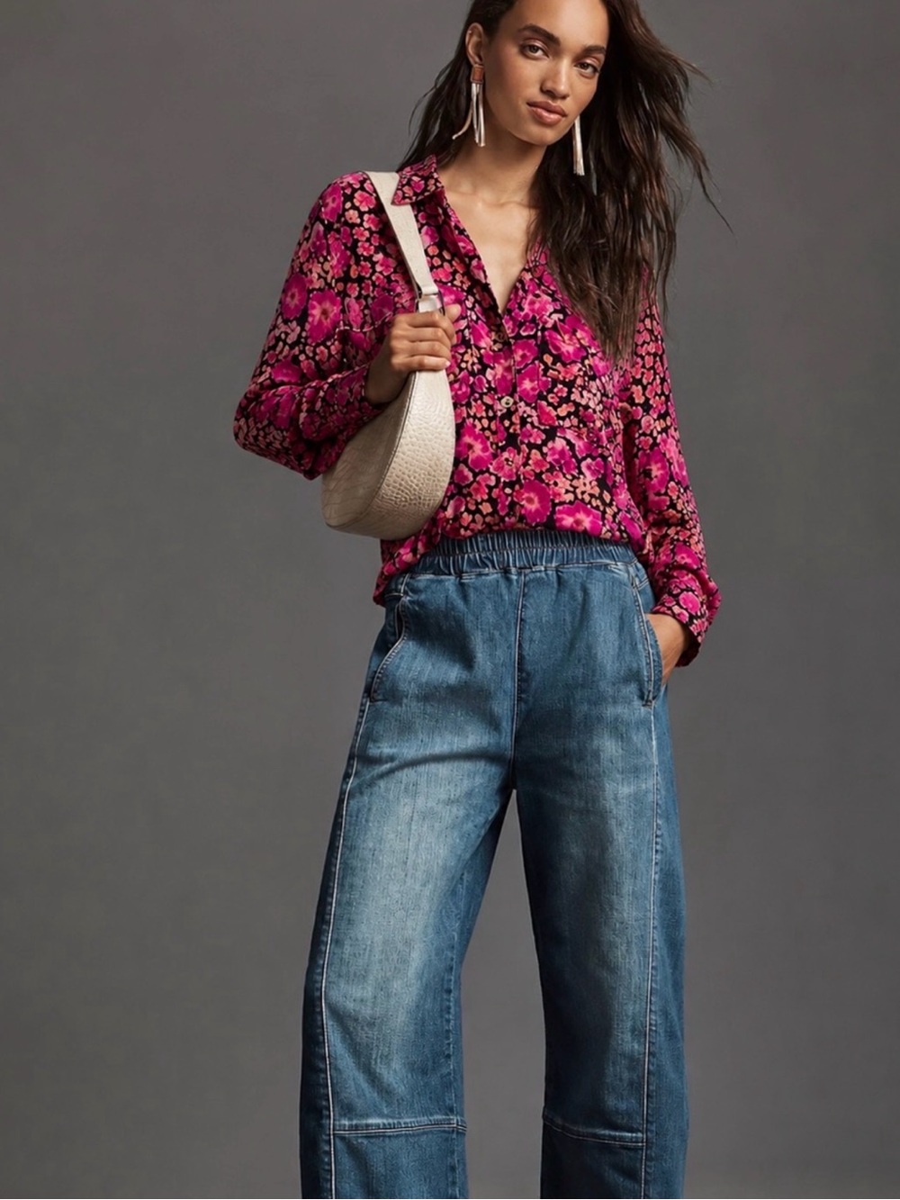 NWT Anthropologie Pilcro Romy relaxed button down shirt blouse lightweight L